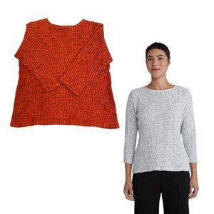 Women's Boatneck Orange Sweater Pullover: Cutloose Tobasco
